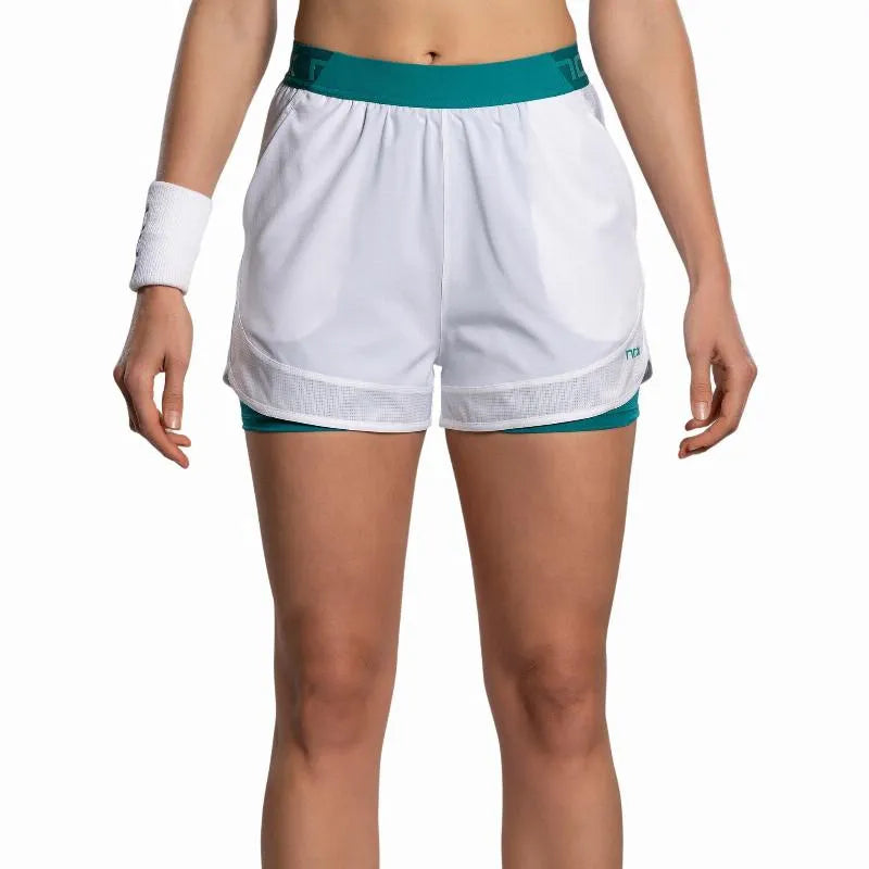Nox Short Pro Blanc Vert Ivy Femme