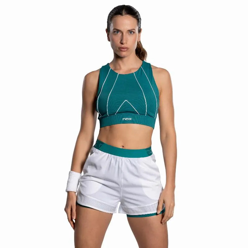 Nox Short Pro Blanc Vert Ivy Femme - vue 3