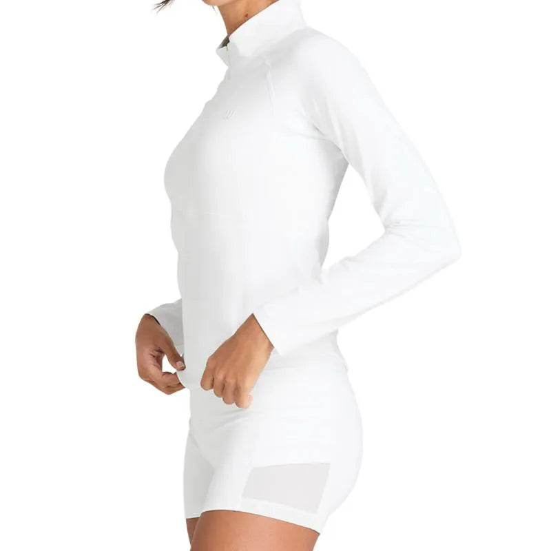 Wilson Sweat Baseline Half Zip Blanc Femme - vue 3