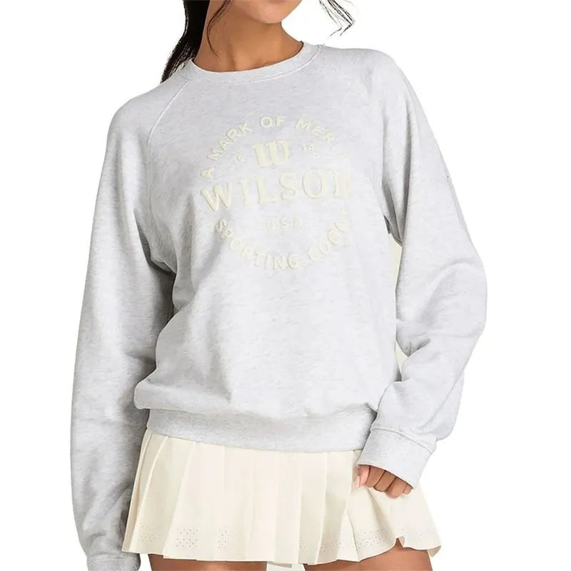 Wilson Sweat Classic Crew Gris Heather Femme