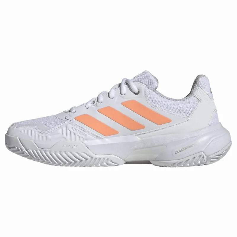 Adidas CourtJam Control 3 Blanc Orange - vue 3