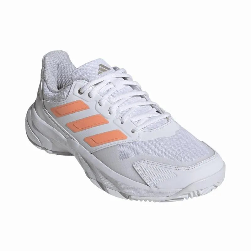 Adidas CourtJam Control 3 Blanc Orange - vue 4