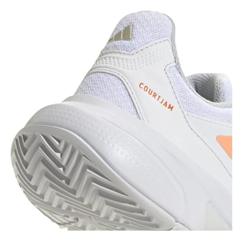 Adidas CourtJam Control 3 Blanc Orange - vue 8