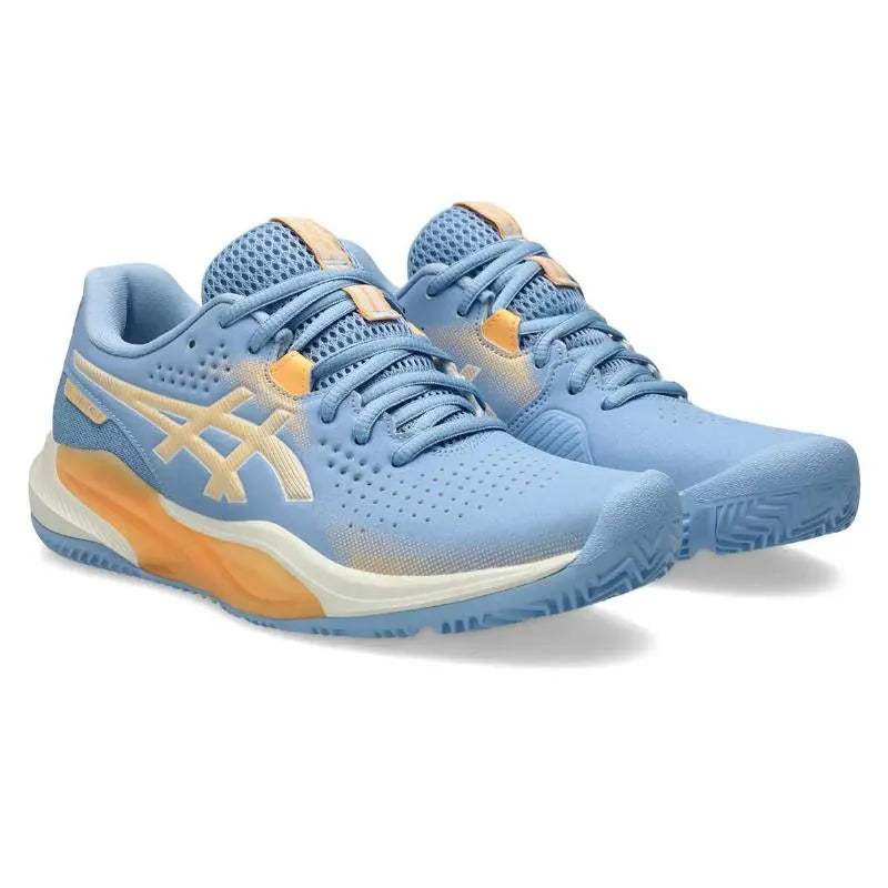 Asics Gel Challenger 15 Padel Bleu Stone Orange Femme - vue 4