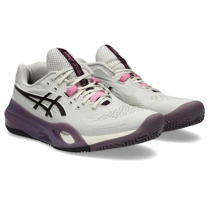 Asics Gel Resolution X Clay Beige Granate Oscuro Femme - vue 4