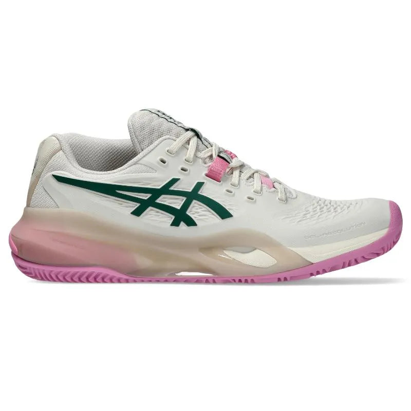 Asics Gel Resolution X Padel Beige Vert Femme