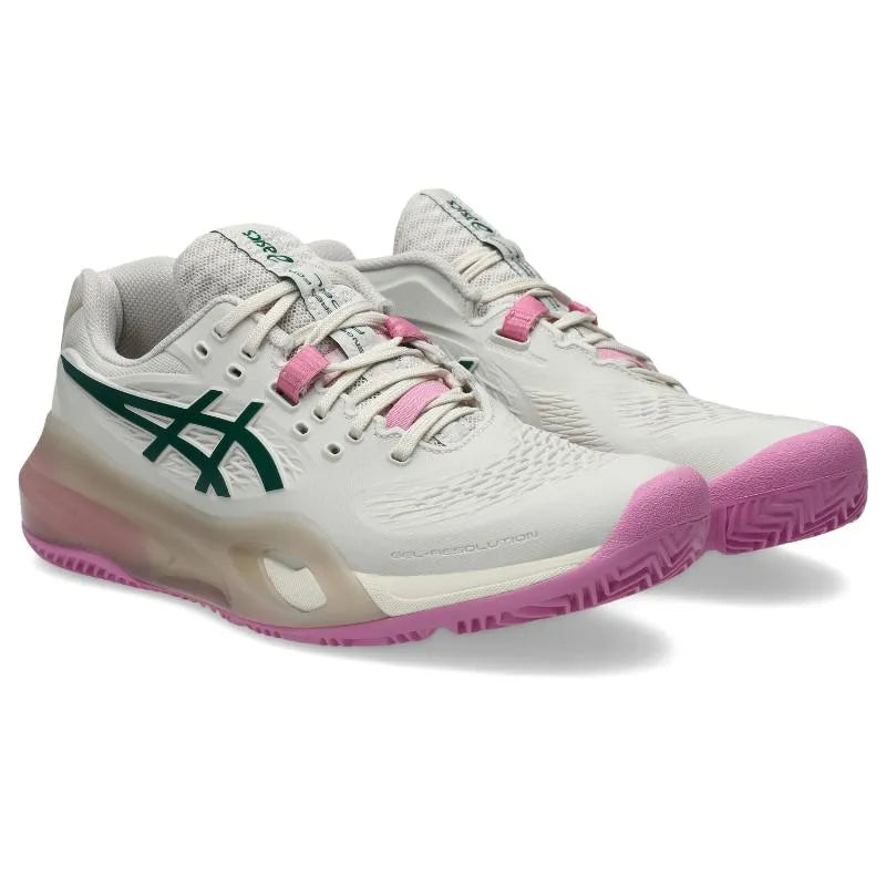 Asics Gel Resolution X Padel Beige Vert Femme - vue 4